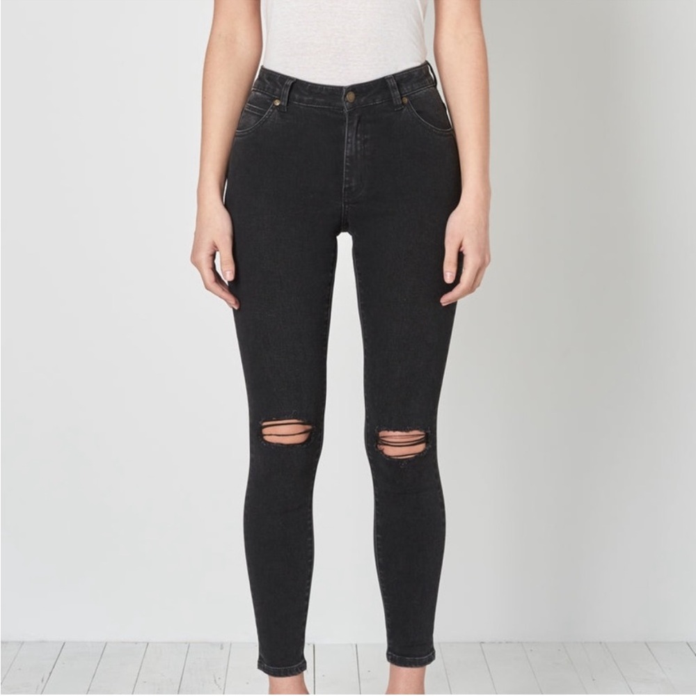 Rolla’s West Coast Ankle Skinny Jeans Women’s 27 Black Distressed Grunge